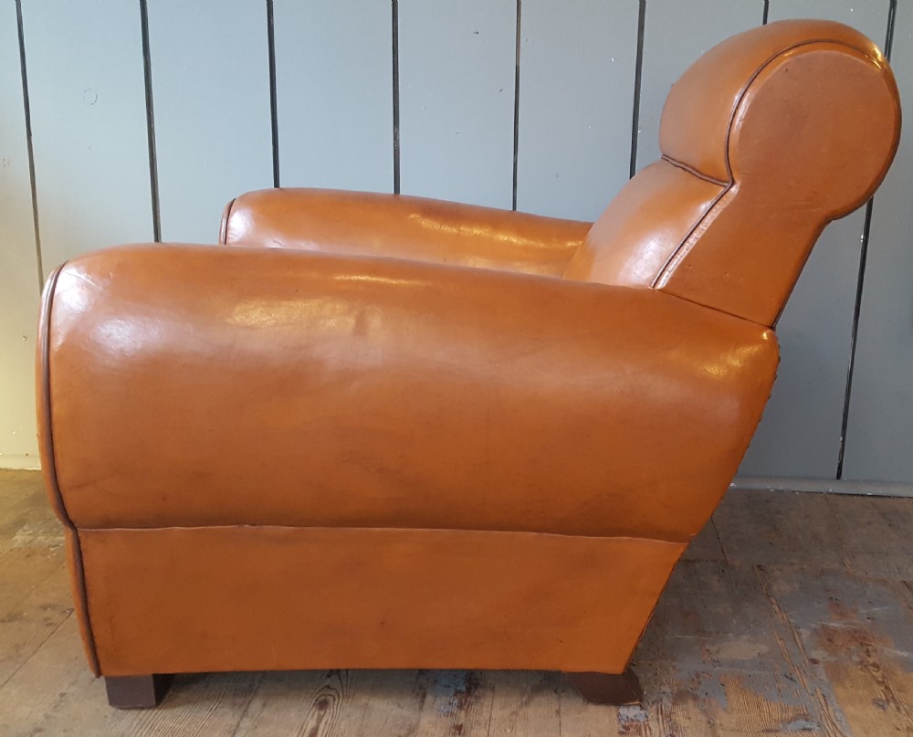 Antique French Leather Armchair View IV