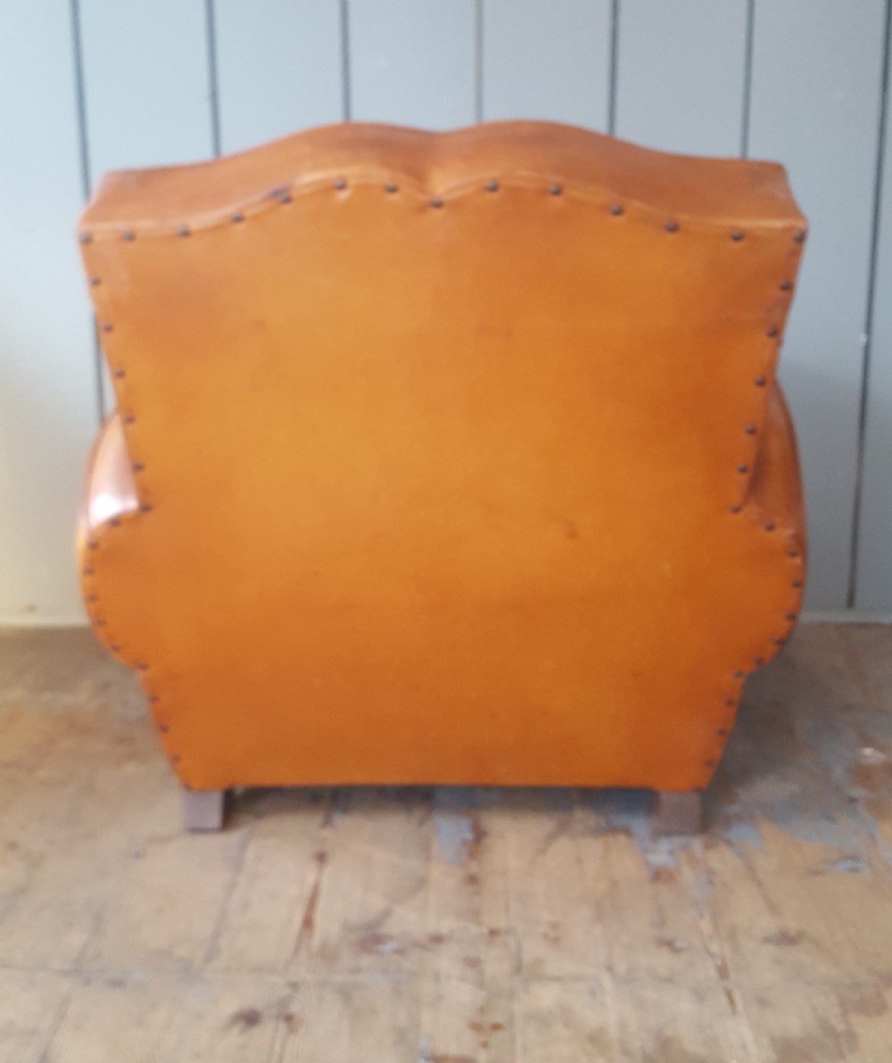 Antique French Leather Club Chair View III