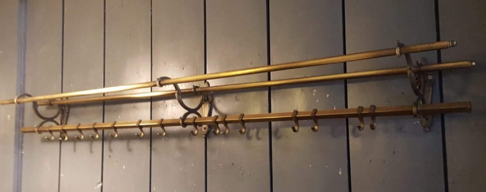 Antique Brass Coat Rail C1900