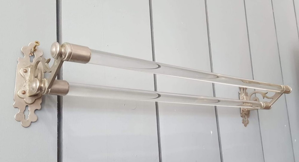 Antique French Glass Towel Rail