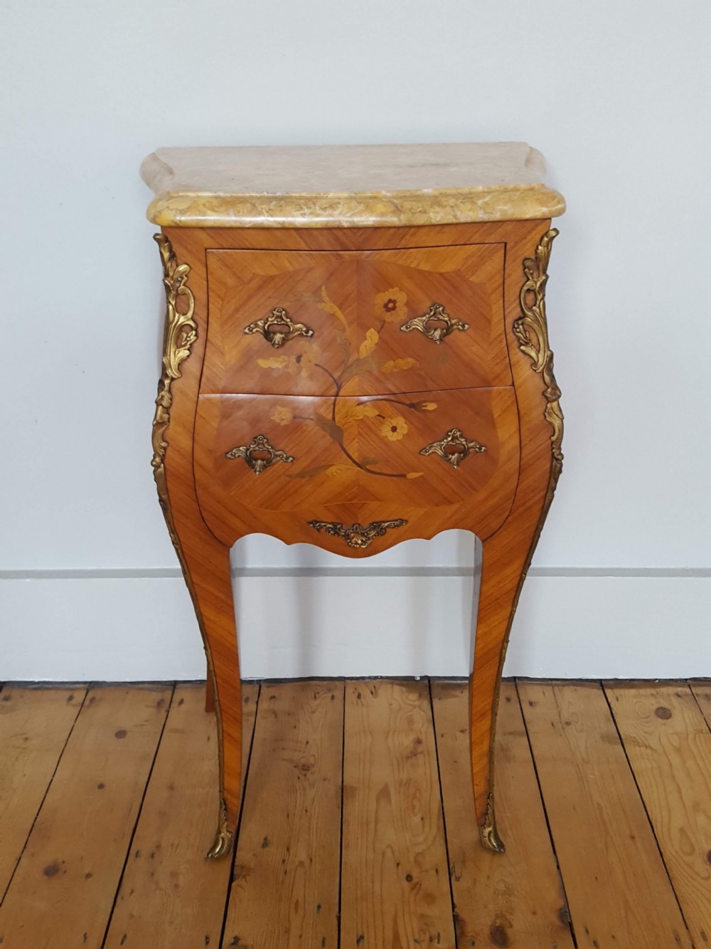 Kingwood Marquetry Bedside Tables C1930 View II