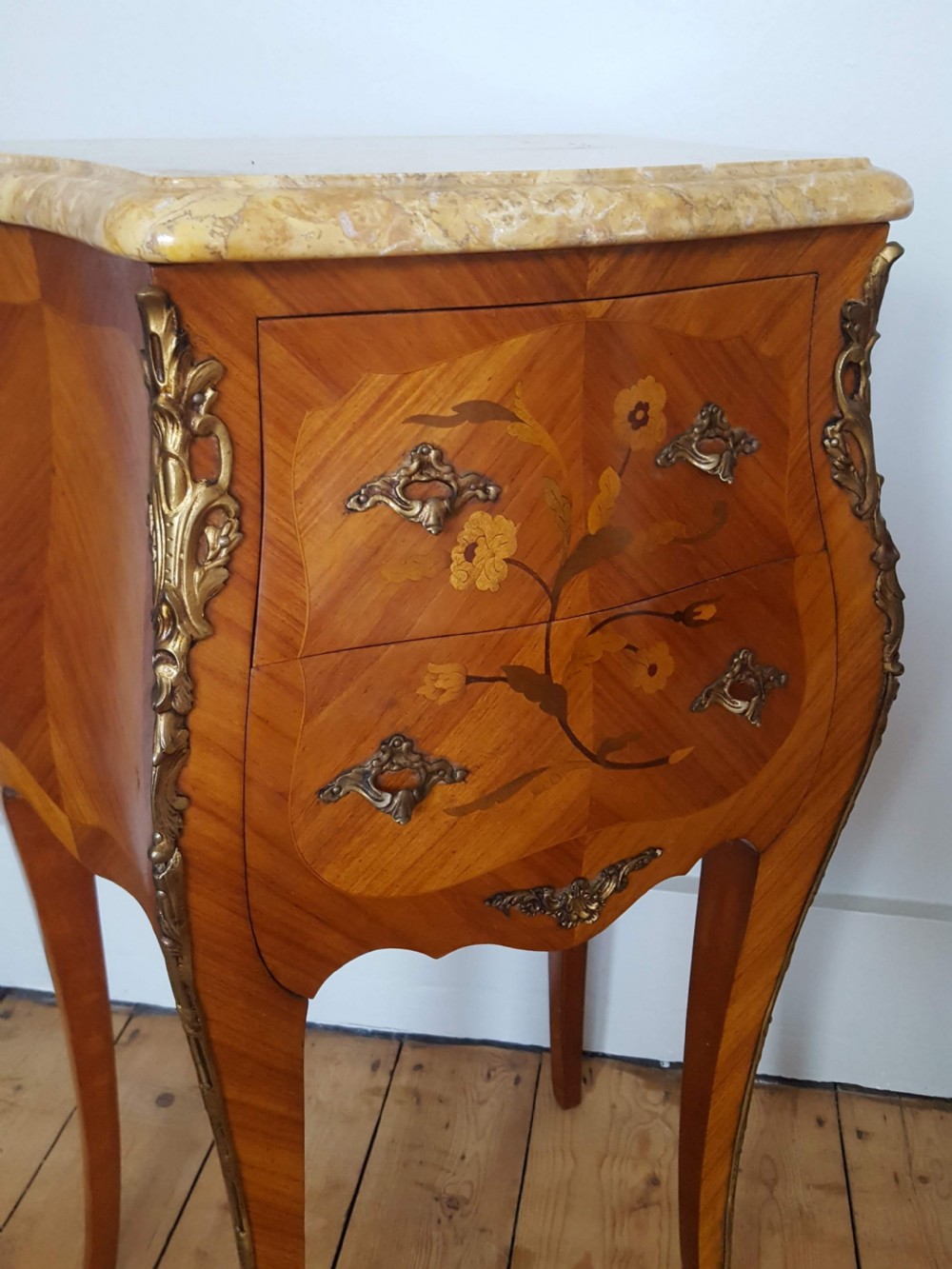 Kingwood Marquetry Bedside Tables C1930 View III