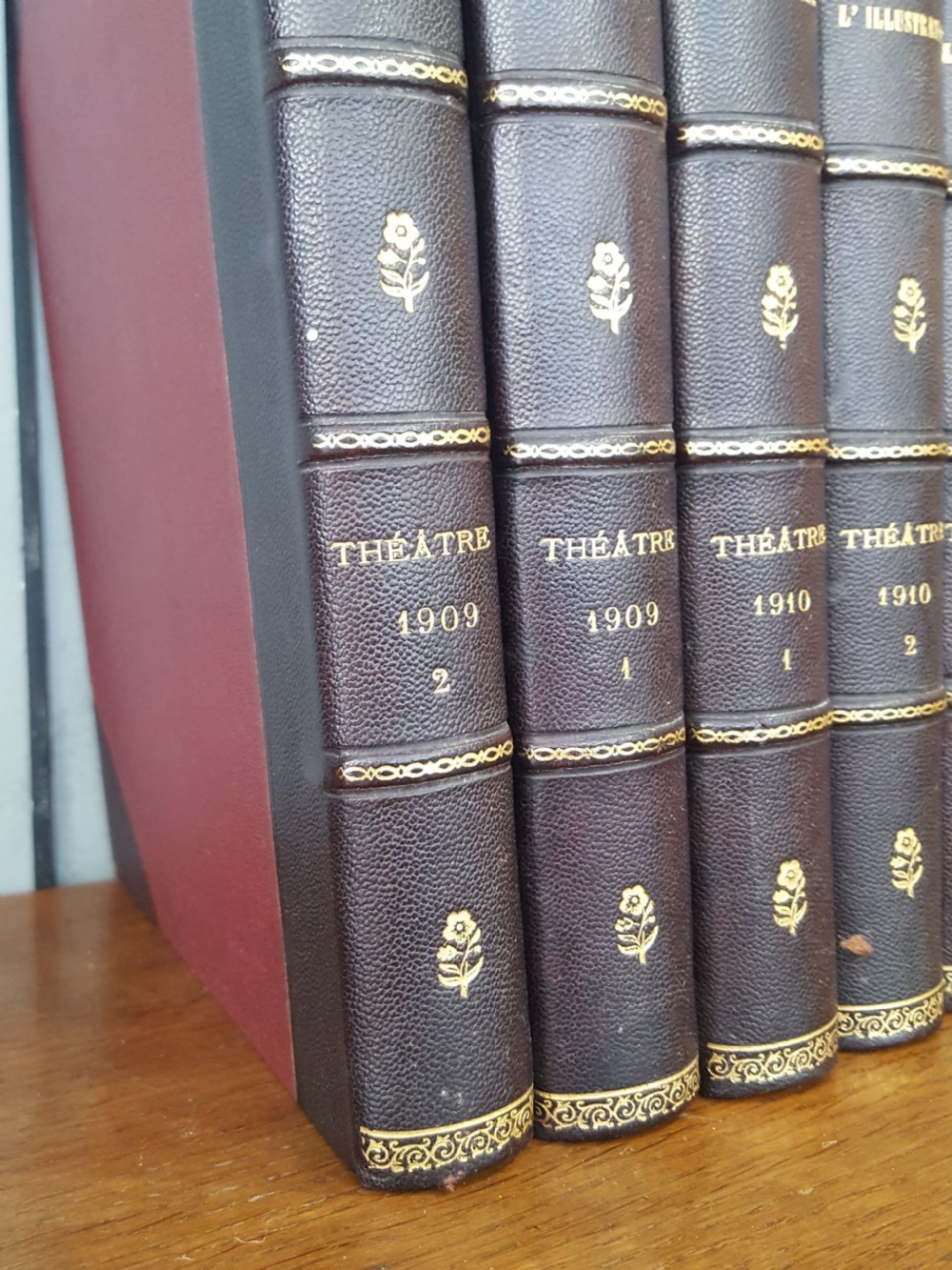 Decorative Run of Fine Leather Bound French Books