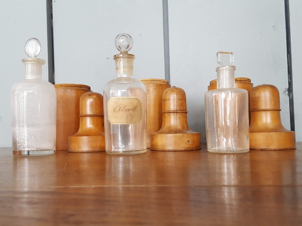 Antique Box Wood Bottle Holders View III