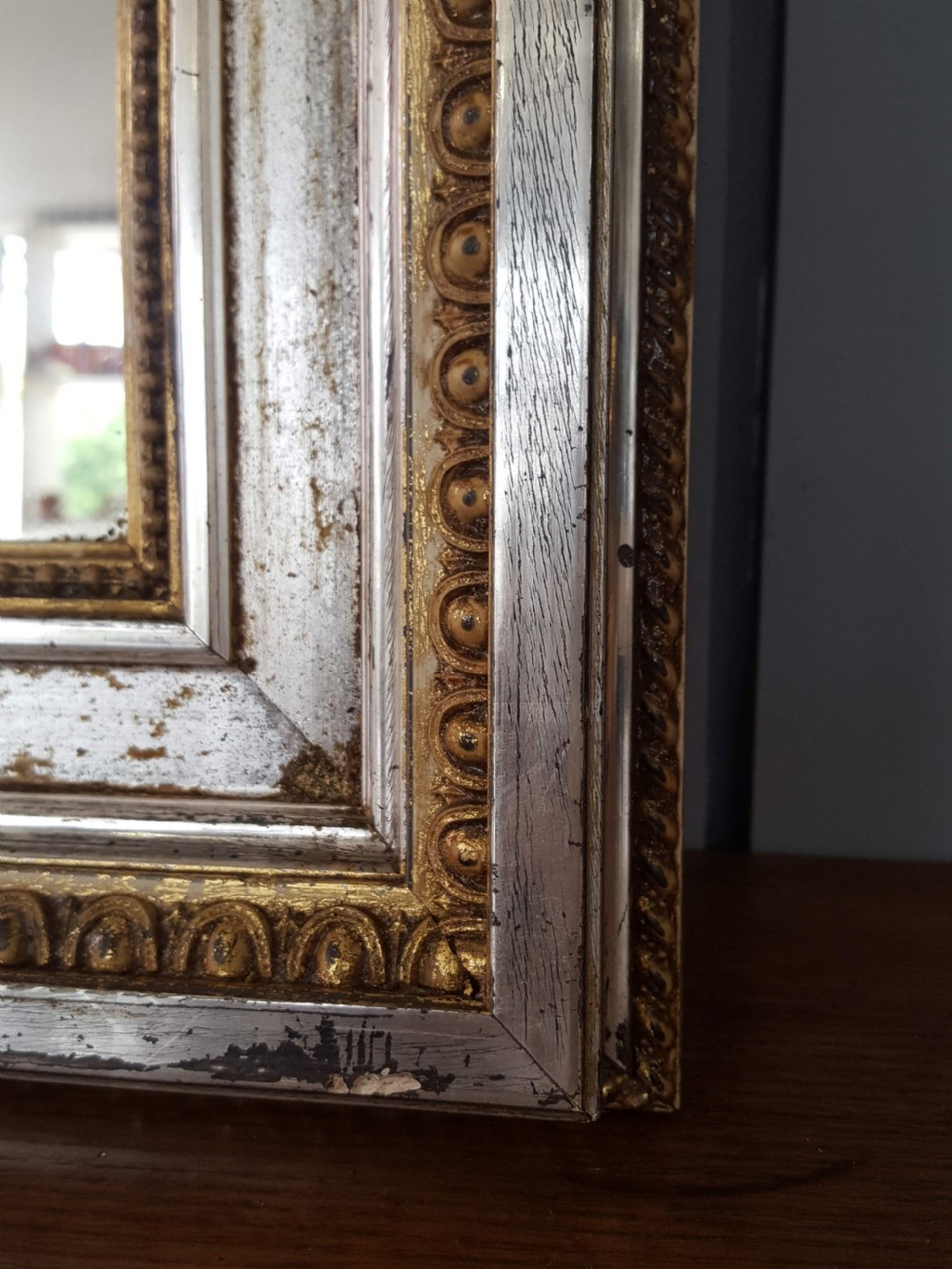 Large Unusual French Silver Mirror C1880 View IV
