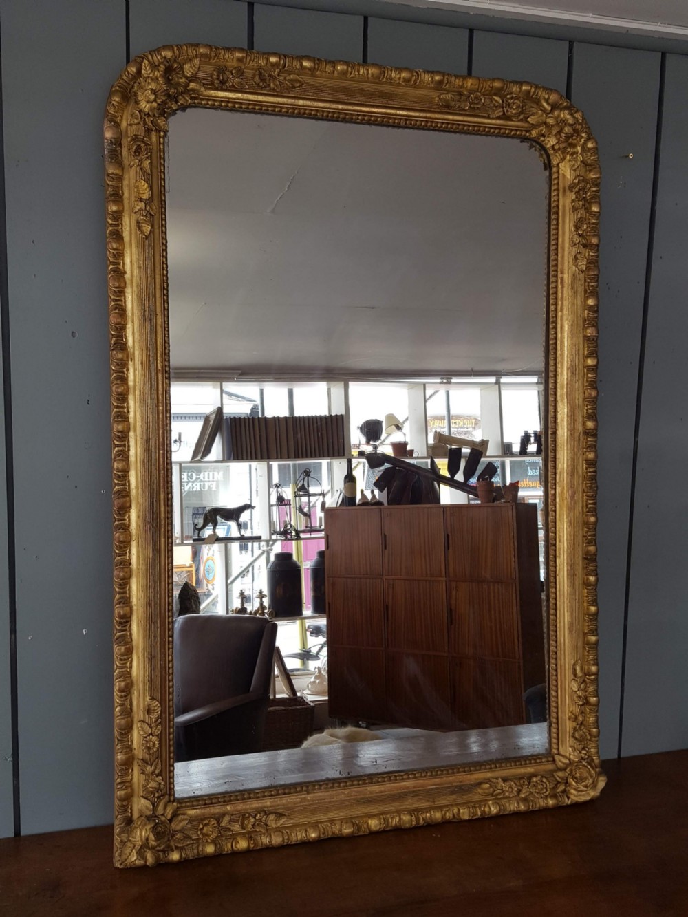 Beautiful French Rose Gilded Mirror C1850