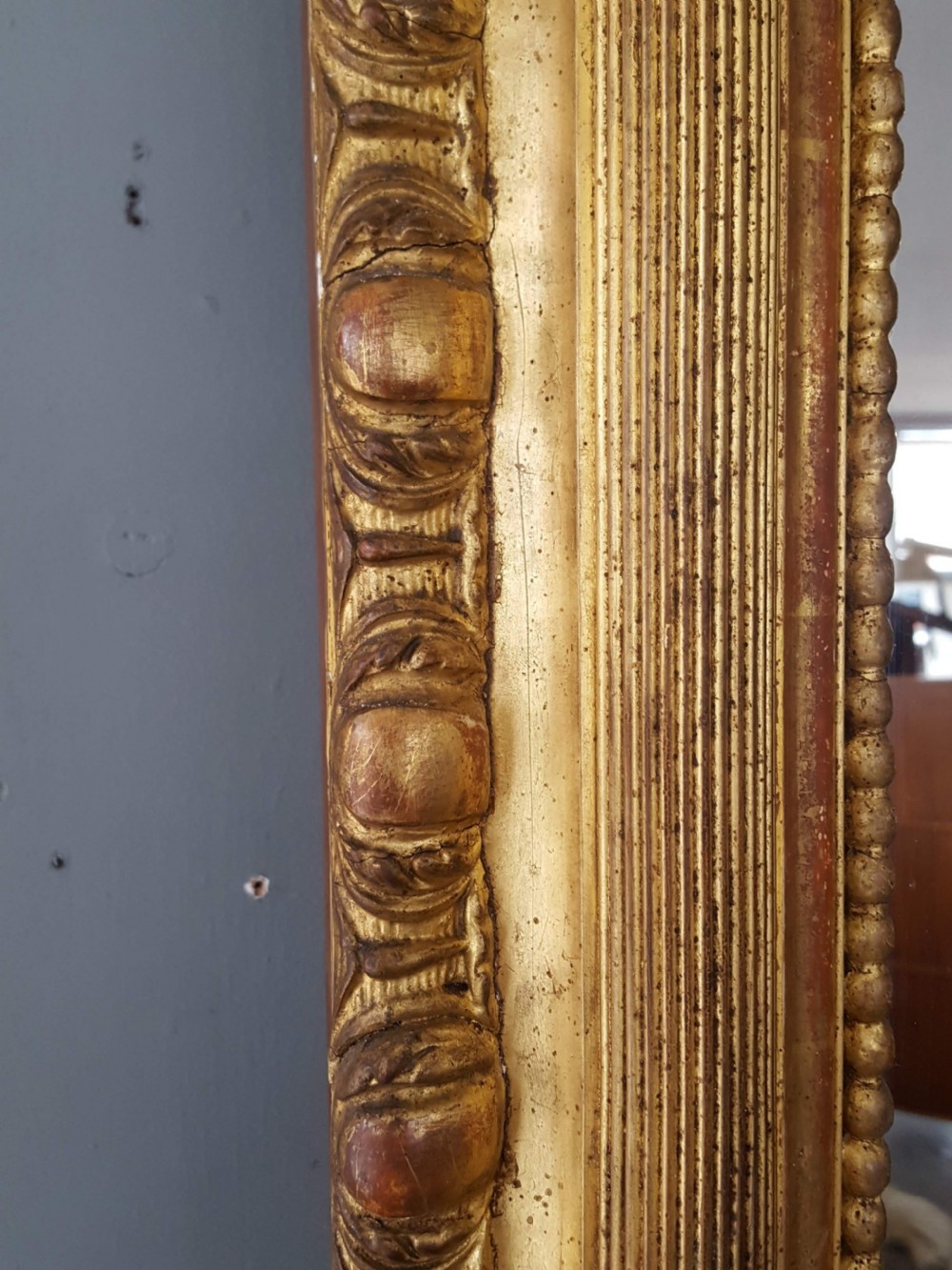 Beautiful French Rose Gilded Mirror C1850 View IV