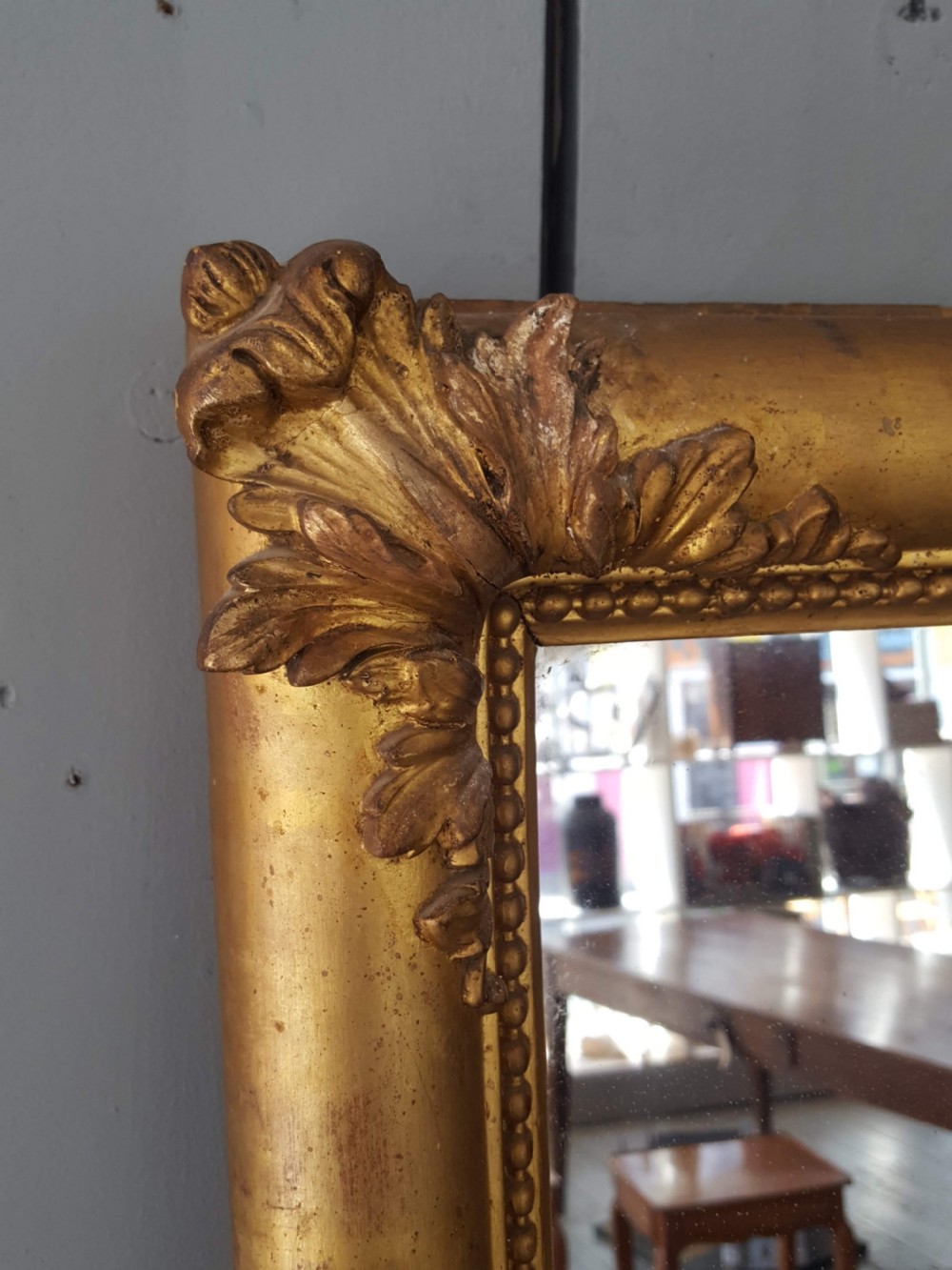 Unusual French Cushion Frame Gilded Mirror C1850 View III