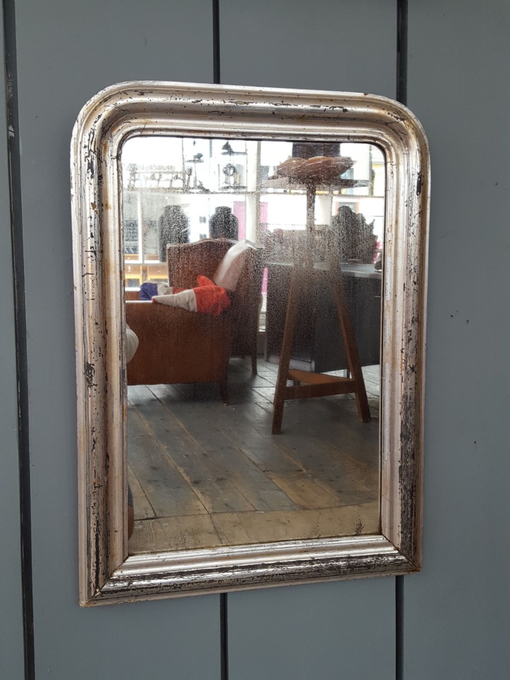 Beautiful Antique Silver Gilded Mirror C1880