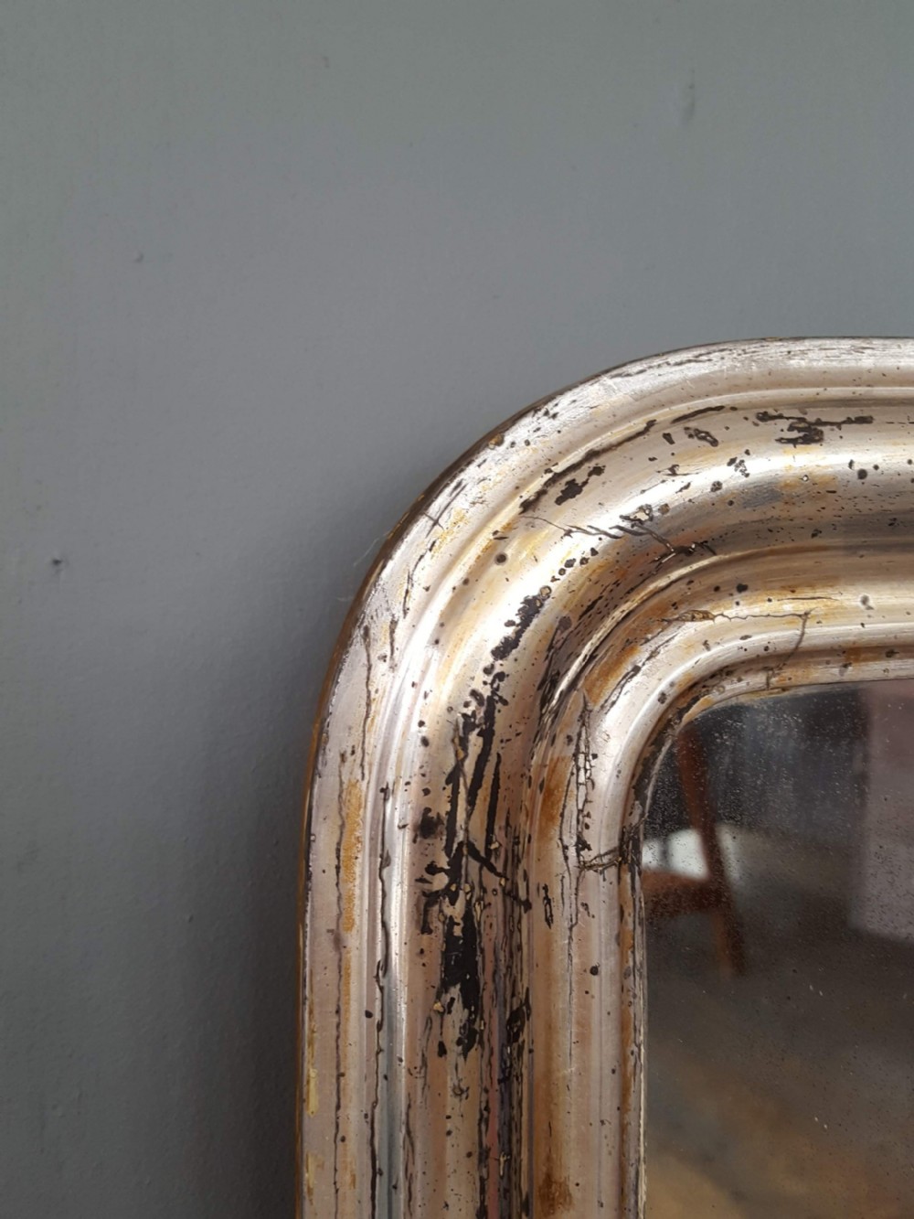 Beautiful Antique Silver Gilded Mirror C1880 View II