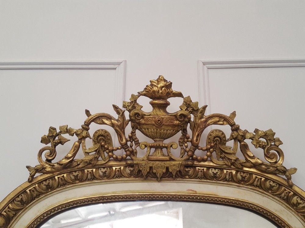 Tall French Antique Mirror c1850 View VI