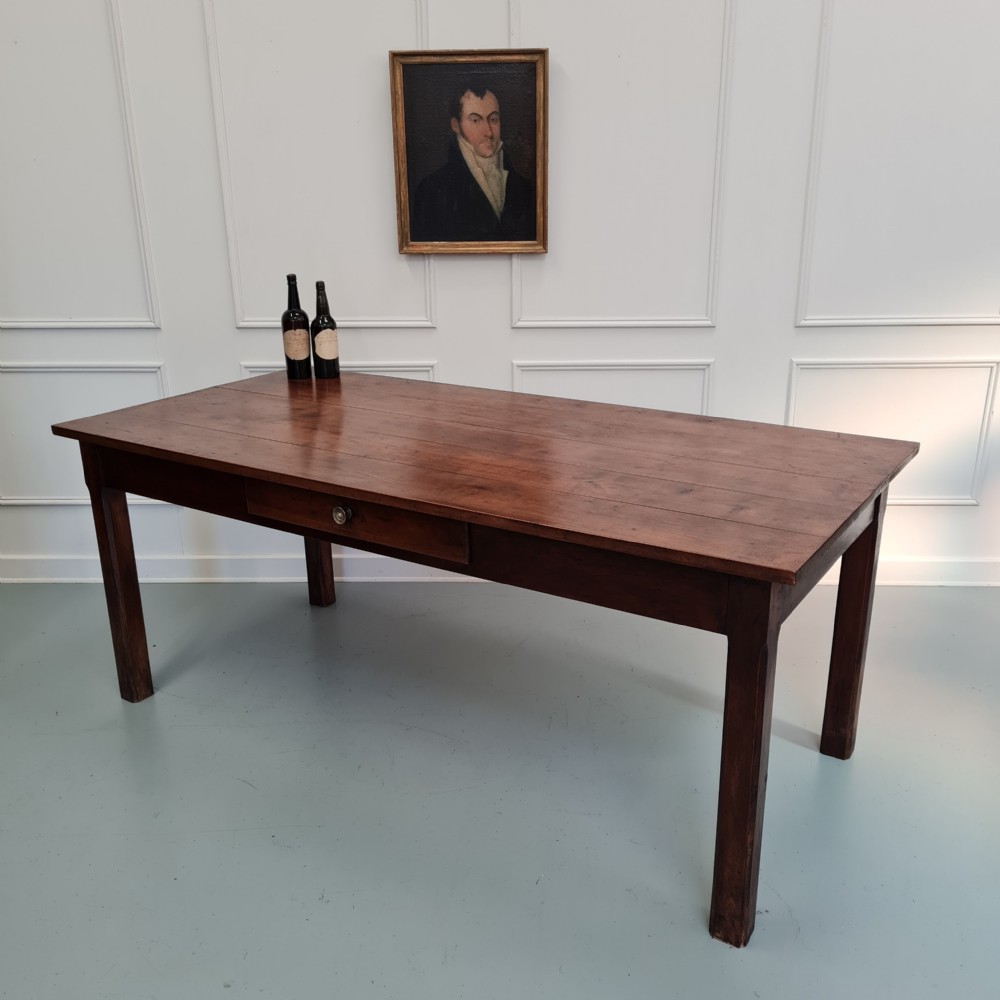 Beautiful Country Farmhouse Cherry Wood Table C1850 View V