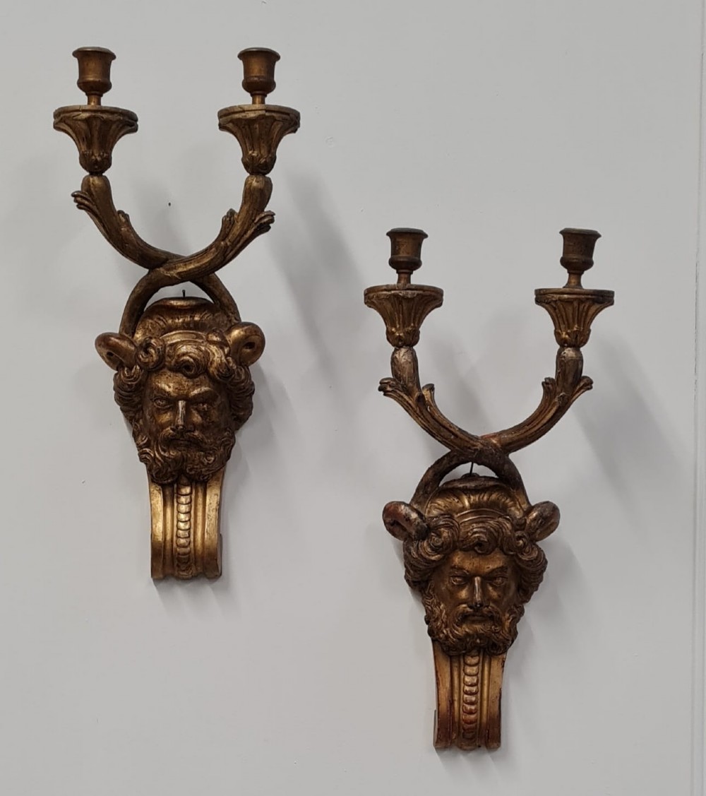 Beautiful Wooden Gilded Wall Lights c1850