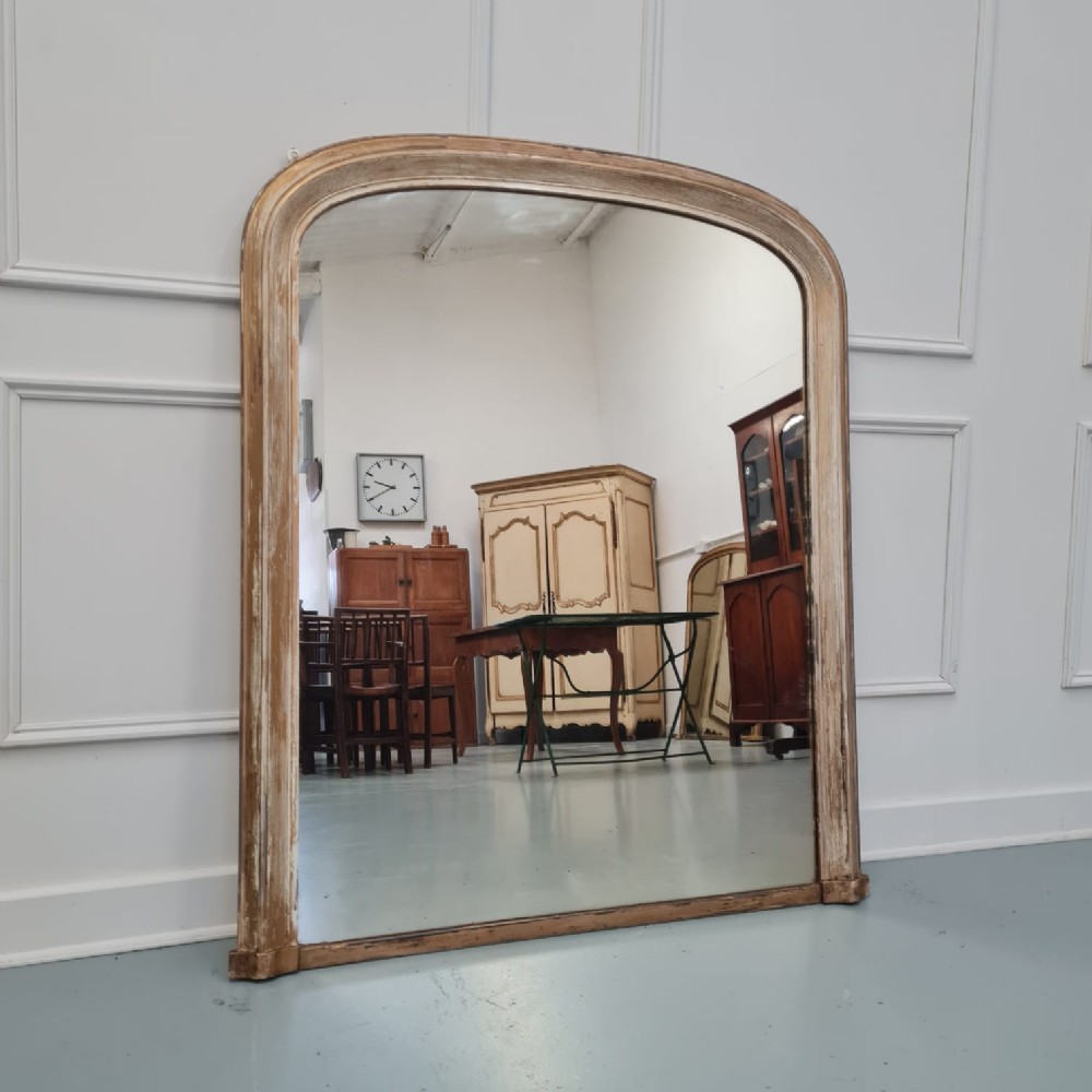 Distressed English Overmantle Mirror C1890