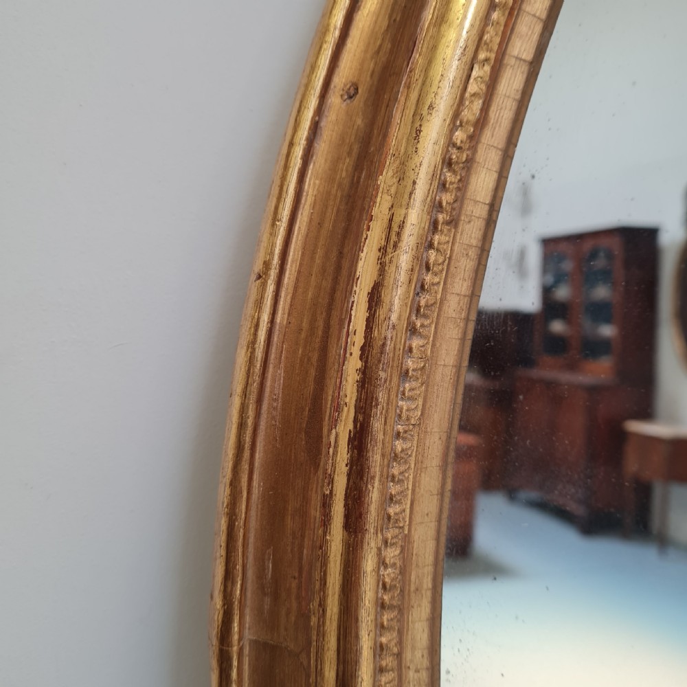 Antique Gilded Oval Mirror c1870 View IV
