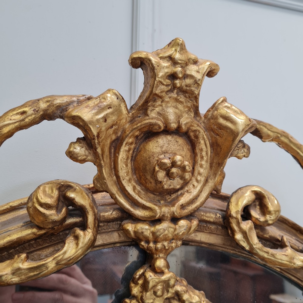 Antique Gilded Oval Mirror c1870 View V