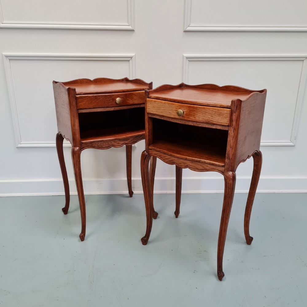 French Oak Bedside Tables c1930