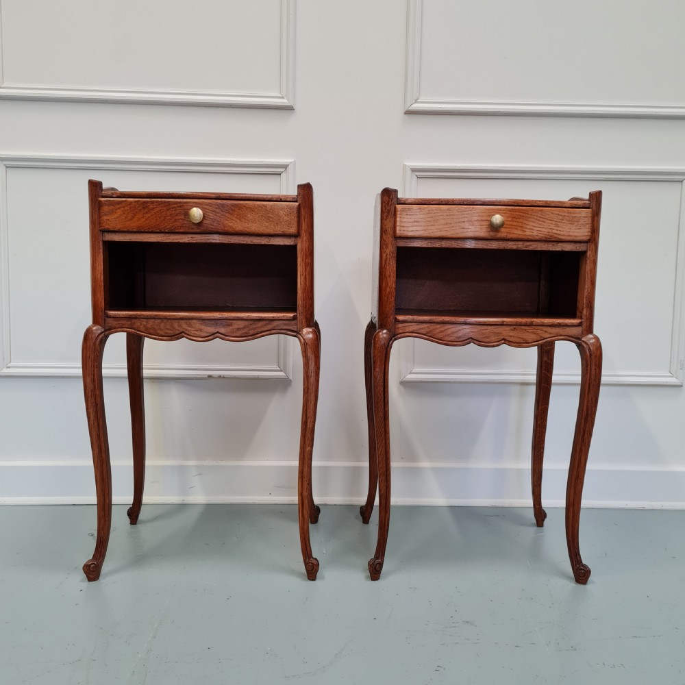 French Oak Bedside Tables c1930 View II