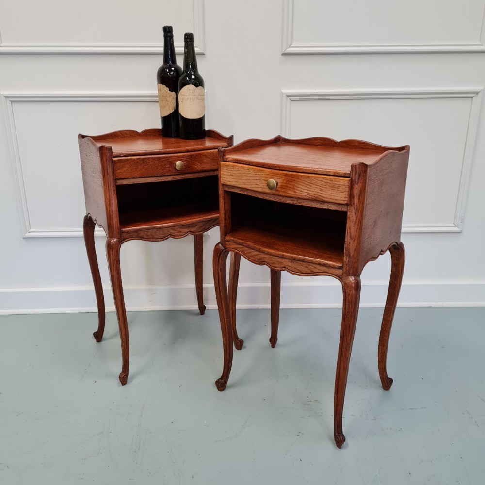 French Oak Bedside Tables c1930 View III