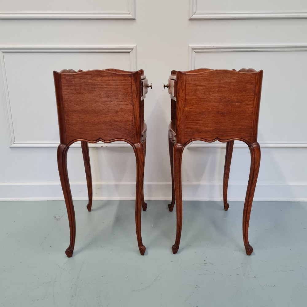 French Oak Bedside Tables c1930 View IV