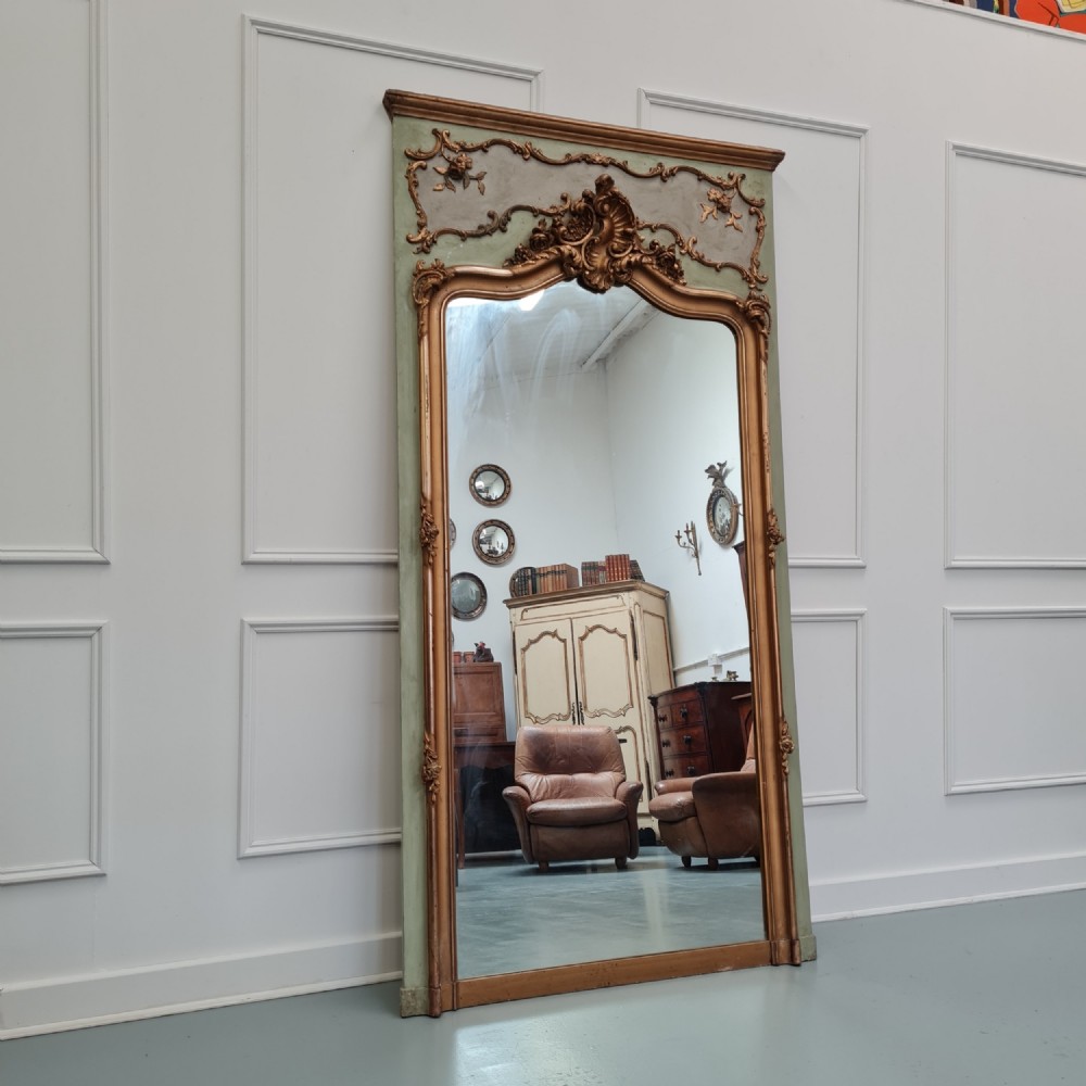 Large Antique French Trumeau Mirror c1890