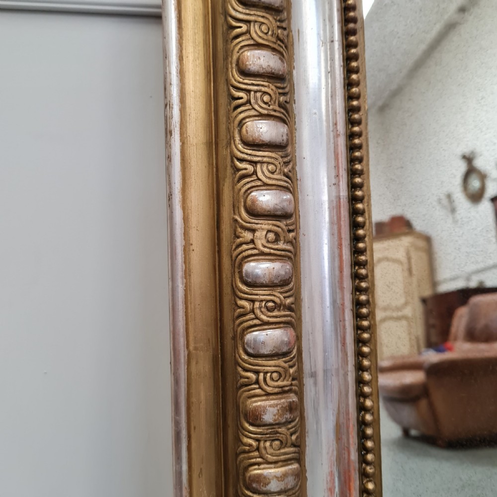 Antique French Gold and Silver Gilded Mirror View II