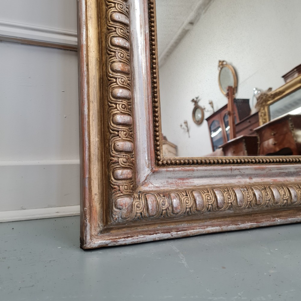 Antique French Gold and Silver Gilded Mirror View III