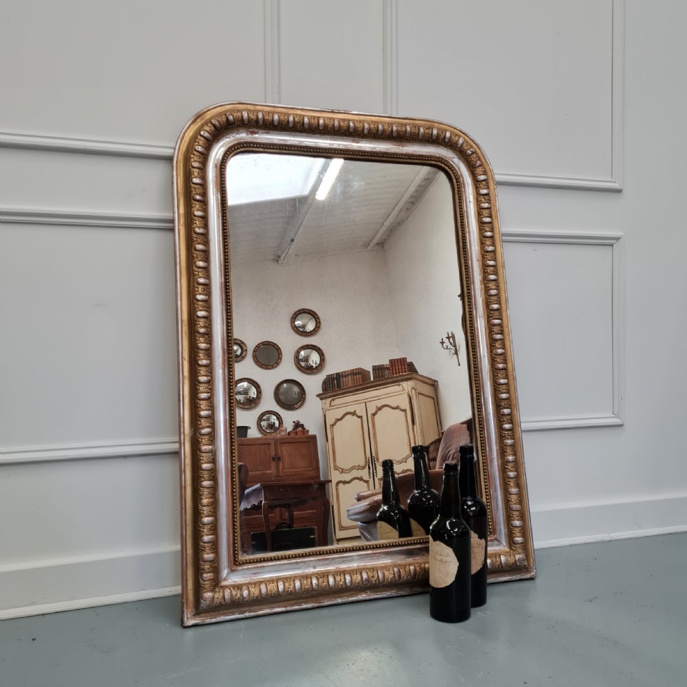 Antique French Gold and Silver Gilded Mirror View IV