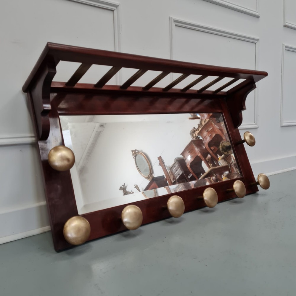Large French Mahogany Coat Rack c1930 