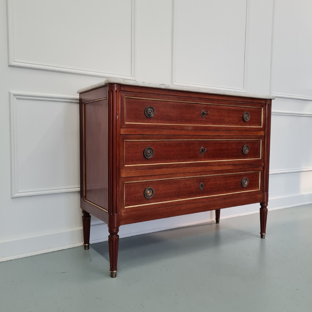 French Marble Top Commode Chest of Drawers