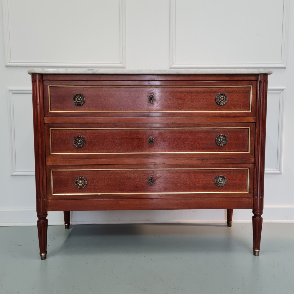French Marble Top Commode Chest of Drawers View II
