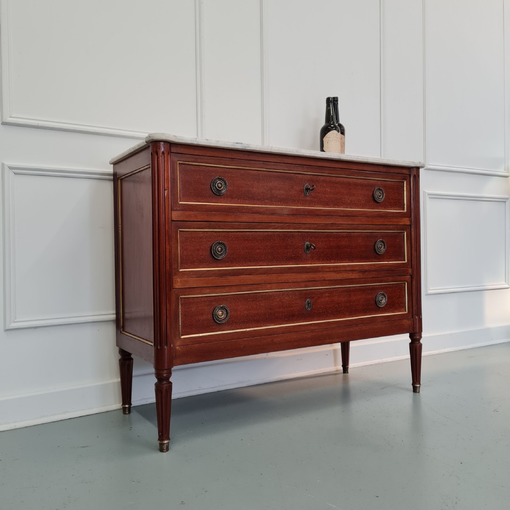 French Marble Top Commode Chest of Drawers View III