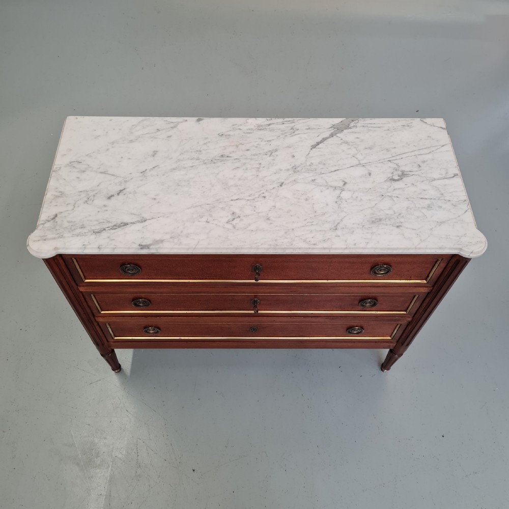 French Marble Top Commode Chest of Drawers View VII