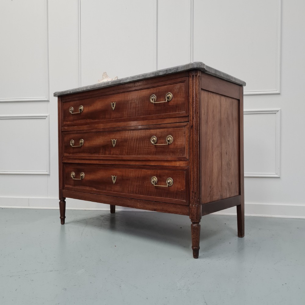 19th Century French Commode with Grey Marble Top View II