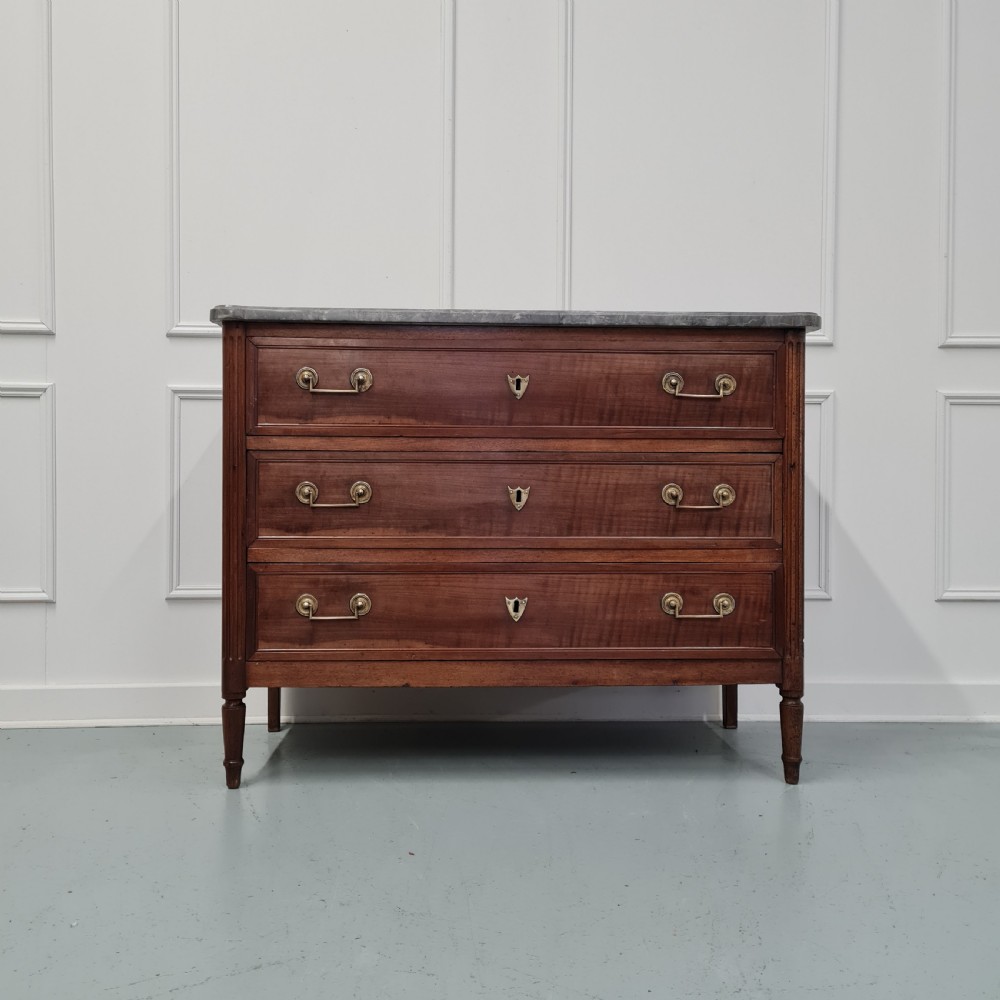 19th Century French Commode with Grey Marble Top View IV