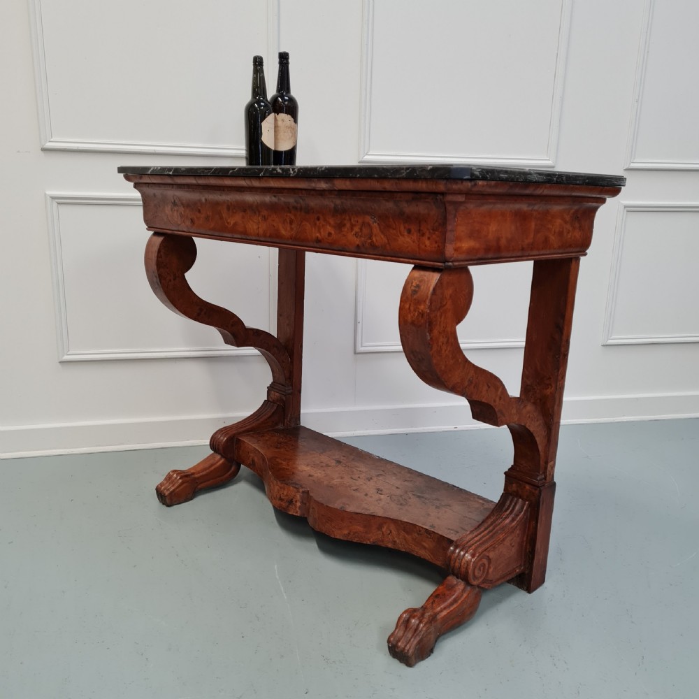 Rare Burr Pollard Oak Console Table C1820  View II