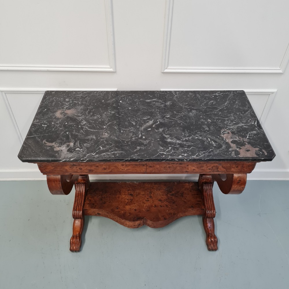 Rare Burr Pollard Oak Console Table C1820  View V