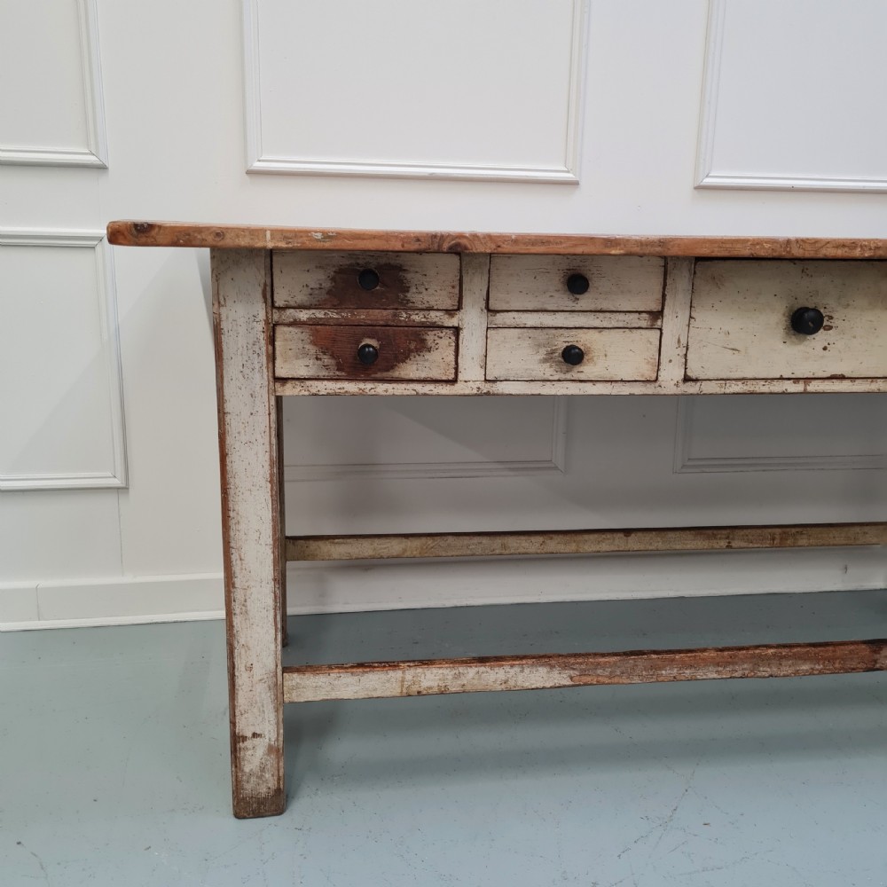Antique Original Paint Preparation Serving Table c1850 View V