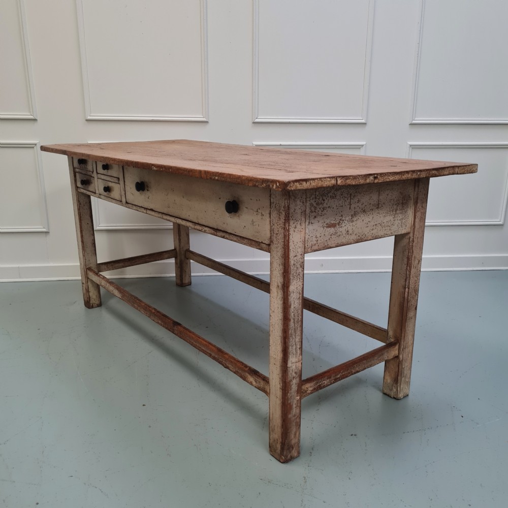 Antique Original Paint Preparation Serving Table c1850