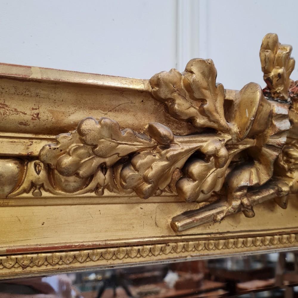 Large Antique French Gilded Mirror c1870  View VI