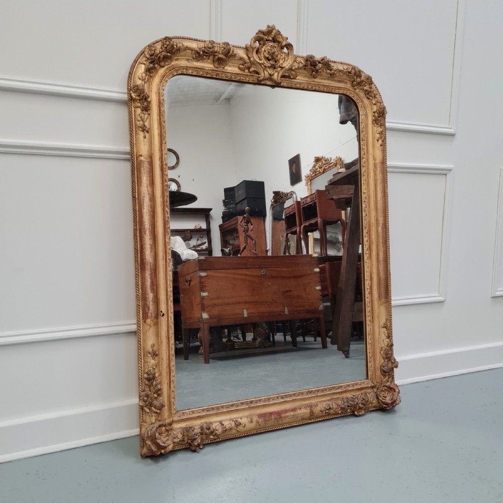 Antique Pretty French Gilded Mirror c1840 