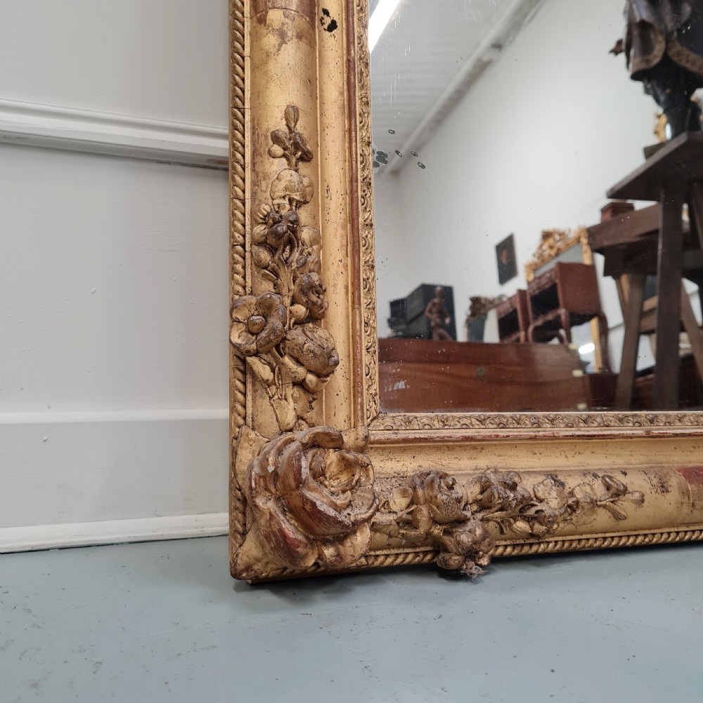 Antique Pretty French Gilded Mirror c1840  View II
