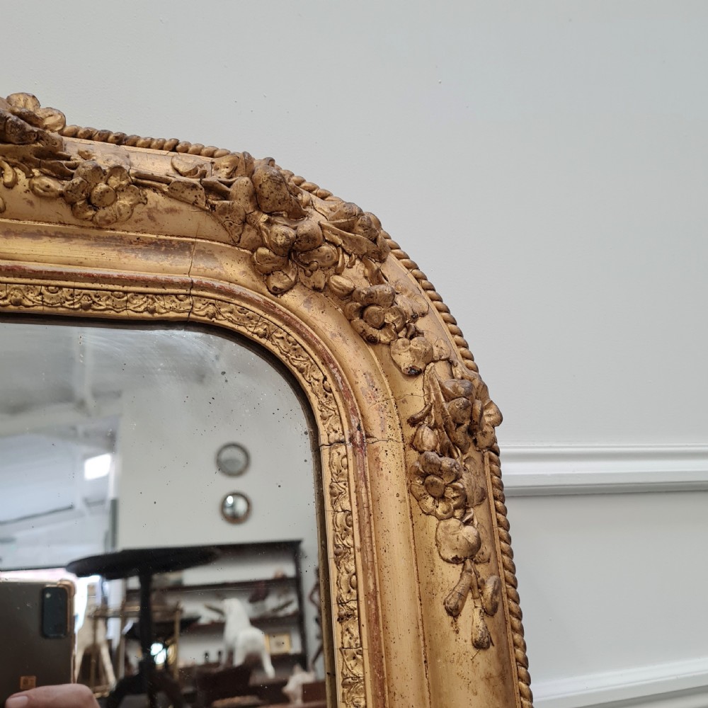 Antique Pretty French Gilded Mirror c1840  View V