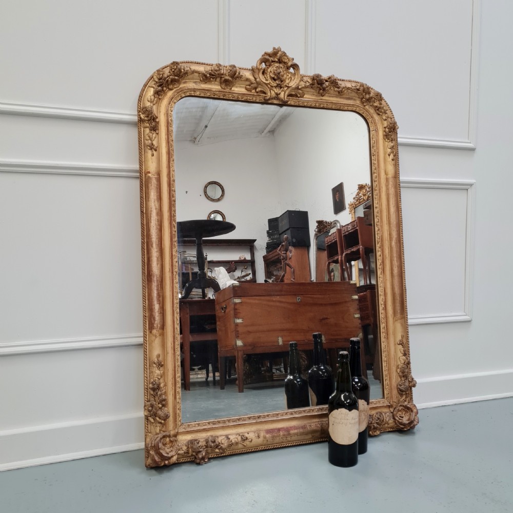 Antique Pretty French Gilded Mirror c1840  View VII