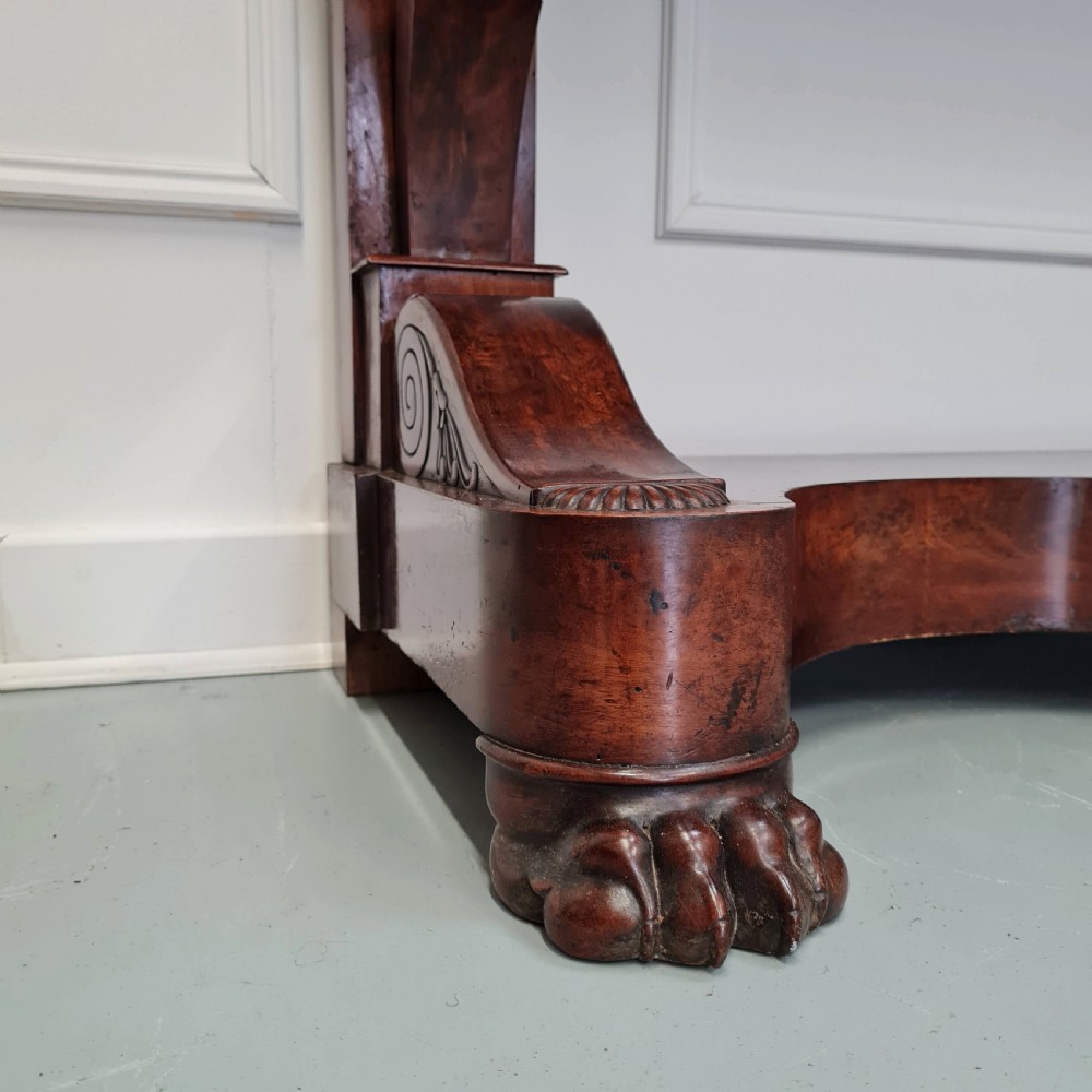 Large French Flame Mahogany Console Table C1830  View II