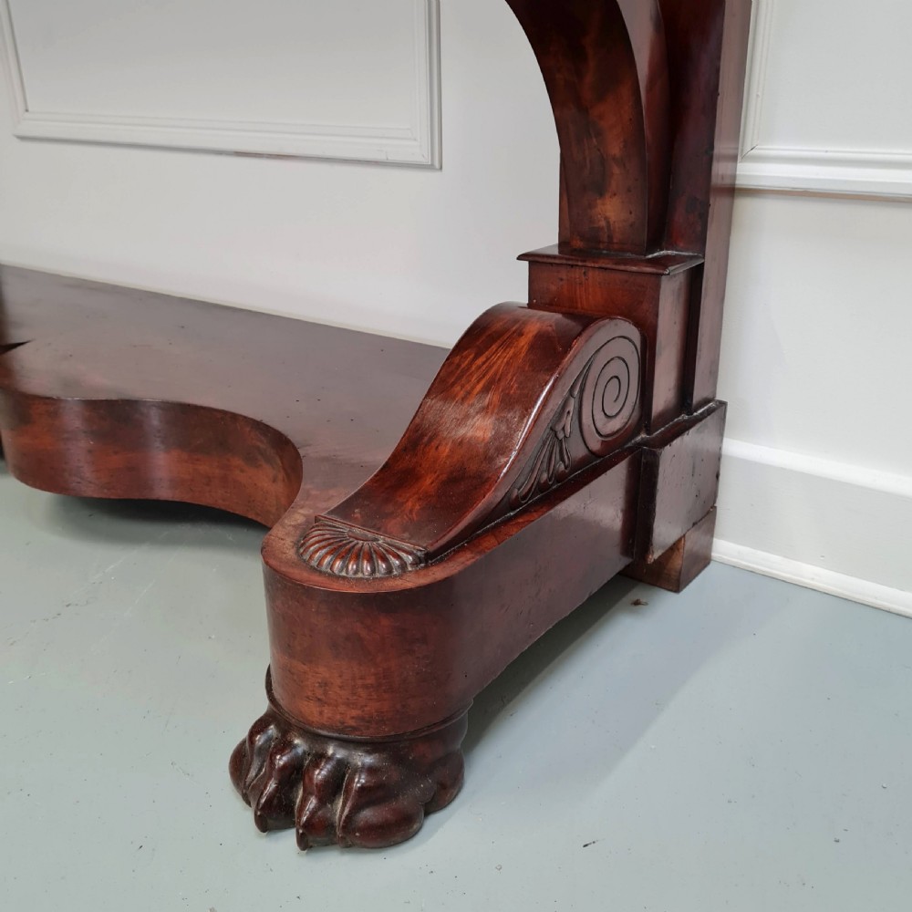 Large French Flame Mahogany Console Table C1830  View III
