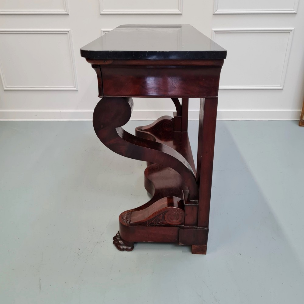Large French Flame Mahogany Console Table C1830  View VII