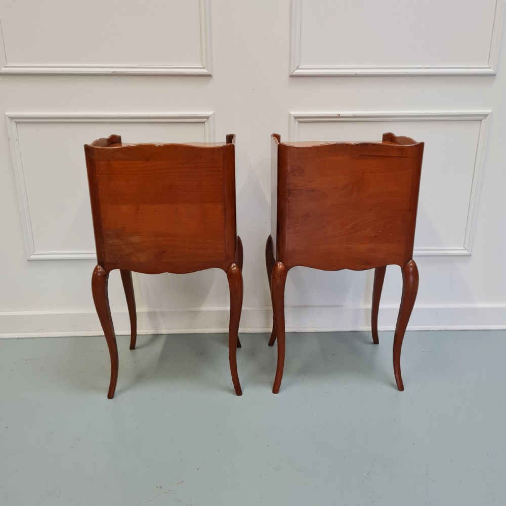 Pair of Cherry Antique French Bedside Tables C1920 View VI