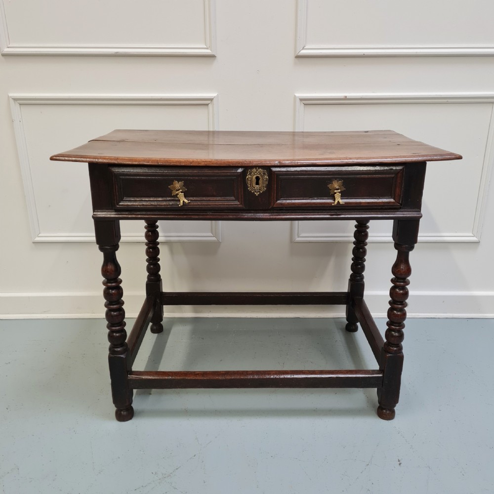 Antique English Early Period Oak Side Table C1680