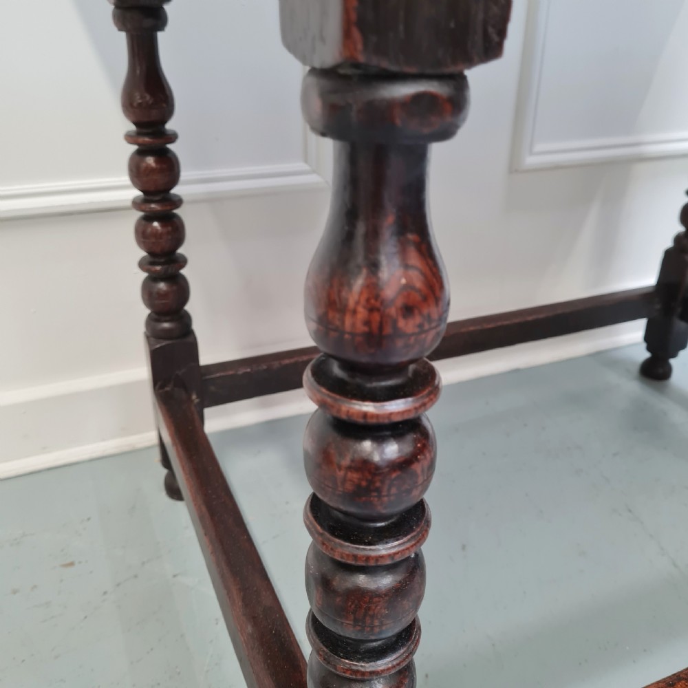 Antique English Early Period Oak Side Table C1680 View III